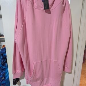 Pink Women's Sweater Dress Hoodie